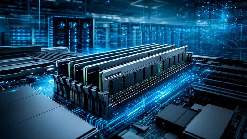 NVDIMM-P-Speicher sind beispielsweise für den Einsatz in Hochleistungsservern prädestiniert.(Bild:  KI-generiert)
