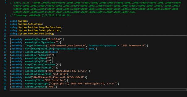 Das analysierte Beispiel gibt sich als Datei aus, die vorgeblich mit dem Antivirusprogramm „AVG“ in Verbindung steht. (Bild: Vipre)