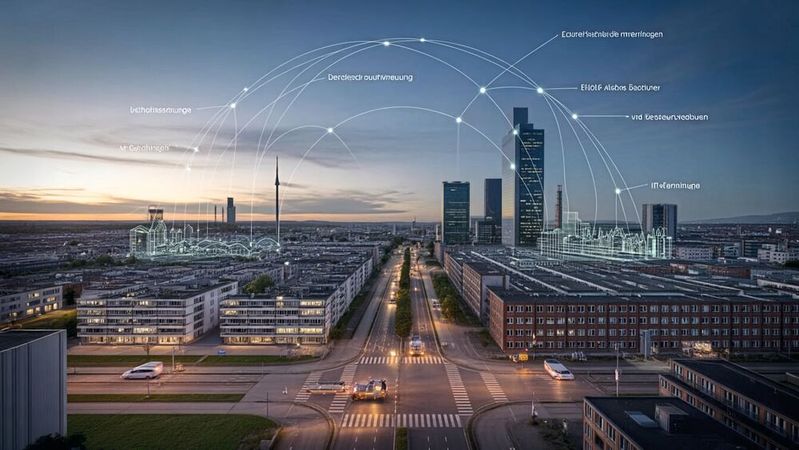 Cognitive Cities: Connected transportation, energy, and industrial infrastructures respond to data streams in real-time, creating the foundation for a learning, adaptive city.(Image: AI-generated)