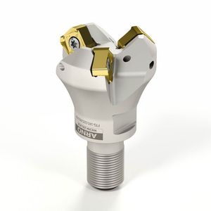 Beim neuen FT-Planfräsersystem 09 von Arno Werkzeuge können die Schneiden der Wendeschneidplatten viel besser ausgenutzt werden, wenn es um relativ geringe Zustellungen bis maximal 4 Millimeter geht. So sind sie langlebiger, sagt der Hersteller.(Bild:  Arno)