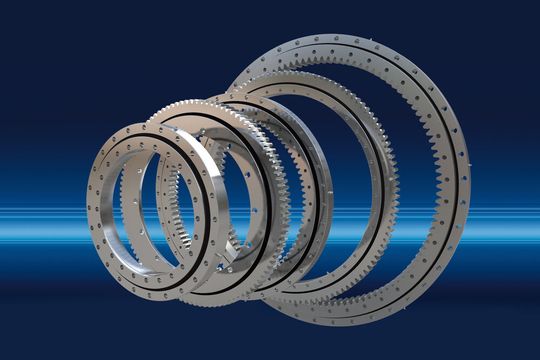 The robust slewing bearings absorb high forces while operating with low friction.(Image: Rodriguez)