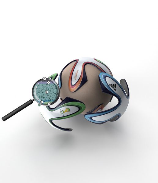 Erst die Hülle aus fünf Polyurethanschichten macht den „Brazuca“ zum Hightech-Sportgerät. Sie sorgen für optimale Ballkontrolle, verhindern die Aufnahme von Feuchtigkeit und sind dafür verantwortlich, dass Form und Aussehen des Balls über lange Zeit erhalten bleiben. (Bild: Bayer)