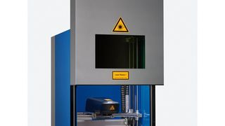 Faserlaser der Baureihe „Economy-Fibre“ in Verbindung mit der Workstation-Professional mit X-Y-Z-Achse für Kleinserien und Einzelteile. (Bild: ACI)