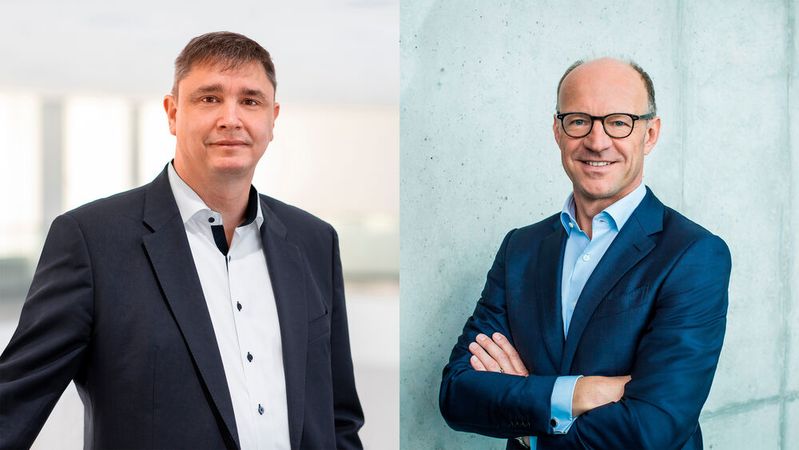 Jürgen Rittersberger (li.) übernimmt den Posten als Audi-Finanzvorstand von Arno Antlitz (re.), der Finanzchef des gesamten Volkswagen-Konzerns wird.(Bild:  VW/Audi)