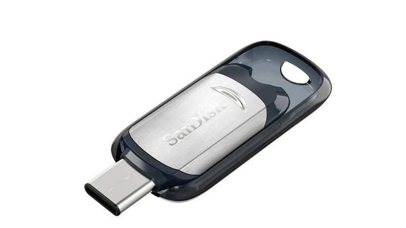 Sandisks Ultra USB Typ-C Flash-Laufwerk ist bis zu einer Kapazität von 128 GB verfügbar und bietet eine USB-3.1 Leistung von bis zu 150 MB/s. (Bild: Sandisk)