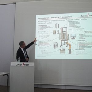 Der Vorstandsvorsitzende Dr. Jan Stefan Roell berichtete auf der Pressekonferenz anlässlich der Test-Xpo über aktuelle Entwicklungen bei Zwick Roell.