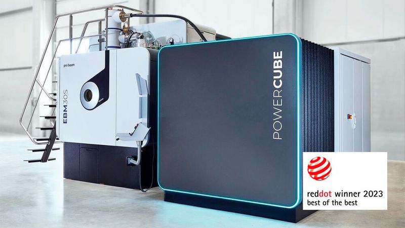 Die Electron-Beam-Melting-Anlage PB EBM 30S erhielt mit dem Titel „Red Dot: Best of the Best“ die höchste Auszeichnung des Wettbewerbs.(Bild:  Pro-Beam)