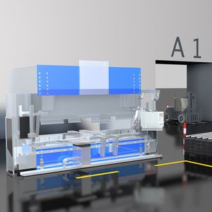 Zu den typischen Anwendungen, die aufgrund der noch eingesetzten Drosselsteuerungen ein sehr hohes Einsparpotential aufweisen, zählen Abkantpressen. Mit einer intelligenten servohydraulischen Achse kann deren Energieeffizienz deutlich gesteigert werden.