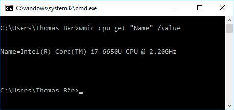 Mit einem Einzeiler in der WMI-Console ermittelt der Anwender sicher den CPU-Typ. (Schlede/Bär)