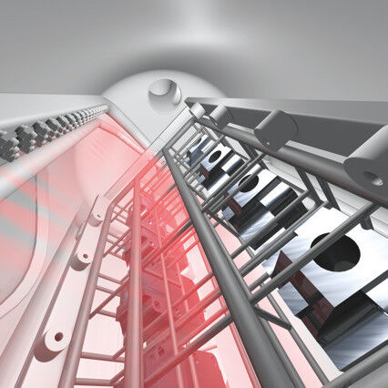 Das rotierende Impulsblas-System hat Mafac erstmals in die kleine Spritzreinigungsmaschine Kea integriert. (Bild: Mafac)