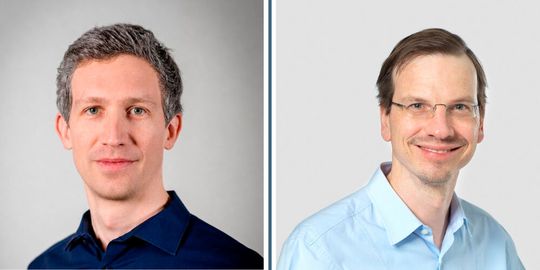 Prof. Dr. Jörg Grimm (Wirtschaftsingenieurwesen) und Prof. Dr. Jürgen Vogel (Data Engineering) (Bild:  Berner Fachhochschule)