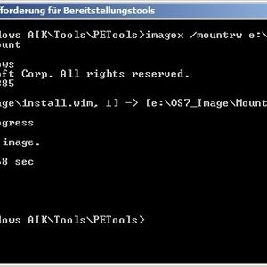 Abbildung 1: Mit der Option /mountrw wird das Abbild ohne Schreibschutz „gemountet“.