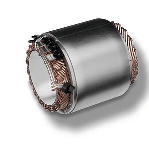 Im Konzeptfahrzeug ist ein E-Motor mit neuem Kühlkonzept und einer neuen "Braided Winding"-Wicklungstechnik verbaut.(Bild:  ZF Group)