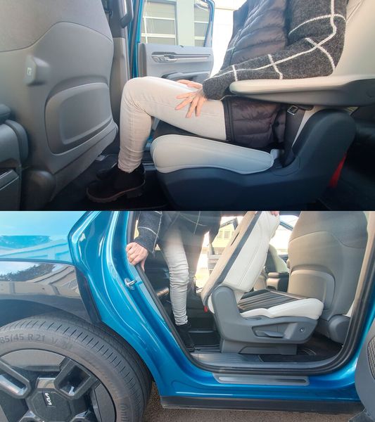 Wahlweise stehen sechs oder sieben Sitze bereit. In der sechssitzigen Variante lassen sich die Sessel der mittleren Reihe drehen oder in eine Relax-Position bringen. Geheizt und per Gebläse gekühlt sind die Sitze in der ersten und zweiten Reihe. Ganz hinten können sogar Erwachsene recht bequem sitzen und ziemlich problemlos das Gefährt entern bzw. wieder verlassen. (Bild: Dominsky – VCG)