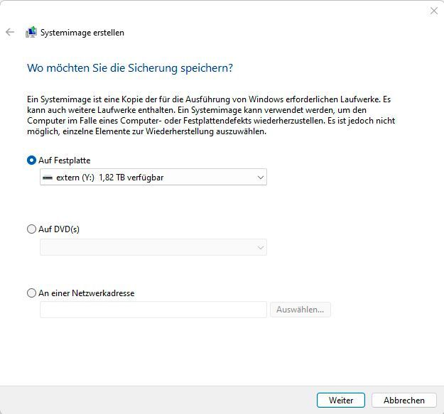 Auswählen der Zielfestplatte für ein Windows-11-Image. (Bild: Joos (Screenshot))