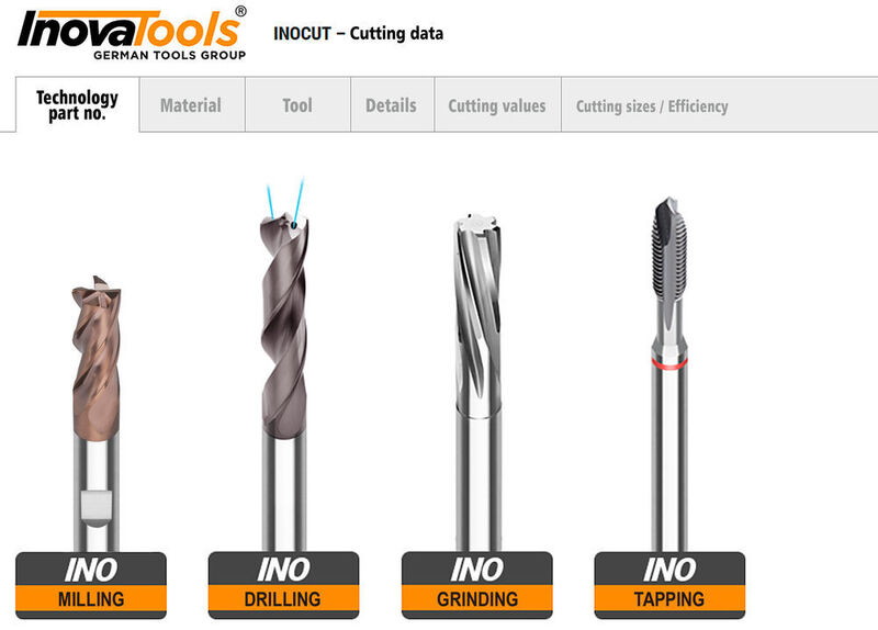 It is possible to identify the best tool to recommend for a specific cutting application via First Choice with the Inovatools INOCUT cutting data computer, for example... (Inovatools)