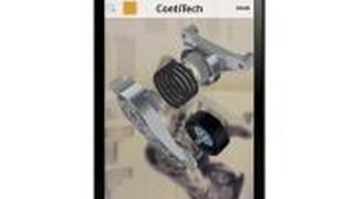 Die neue App „ContiDrive“ von Conti-Tech zeigt Riemenspanner und andere Riementriebkomponenten als Explosionszeichnung in 3D. (Foto: Conti-Tech)