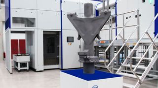 Das von Safran Landing Systems entwickelte Design für die Bugfahrwerkskomponente ist patentiert. (SLM Solutions)