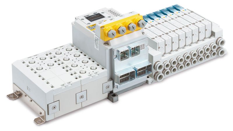 Das neue modulare Feldbussystem der Serie EX245-PFS1 soll dank der Verbindung der Kommunikationsprotokolle Profisafe und Profinet für eine hohe Sicherheit sorgen bei zugleich umfassender Kommunikationsfähigkeit.  (Bild: SMC Deutschland )