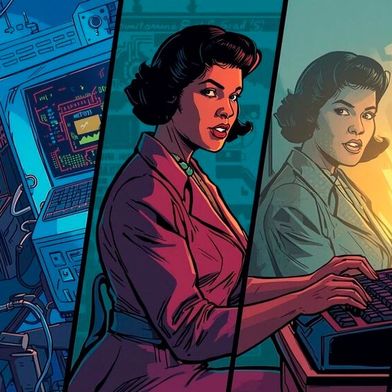 Frauen in der IT? Ein Blick in die Vergangenheit zeigt, dass Frauen an vielen wegweisenden IT-Entwicklungen beteiligt waren. (Bild: Canva / KI-generiert)