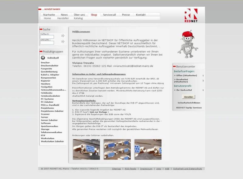 Willkommen! Rednet Netshop (Archiv: Vogel Business Media)