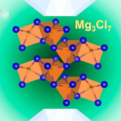 Mg₃Cl₇ was synthesized in a laser-heated diamond anvil cell under high pressure and high temperature and identified as a polar metal that exhibits second harmonic generation (SHG). (Image:Yuqing Lin)
