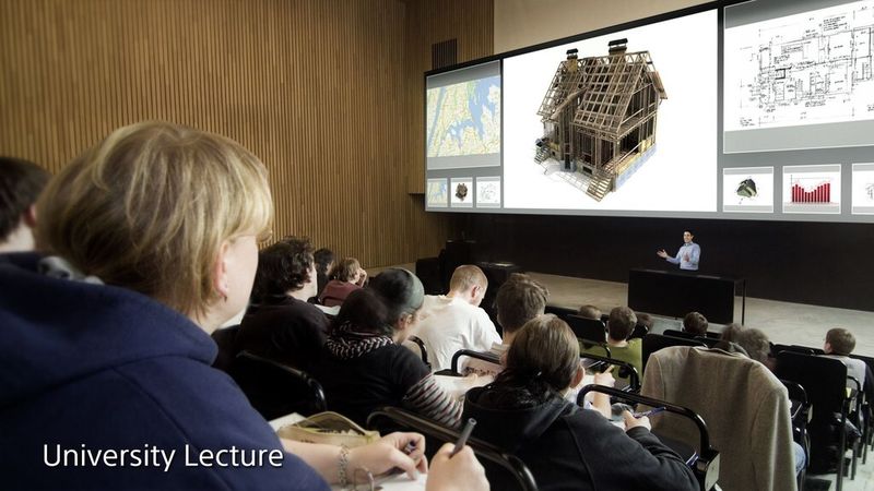 Der Vision Presenter 2.0 von Sony kombiniert mehrere 4K-Inhalte aus verschiedenen Quellen zu interaktiven Präsentationen. (Bild: Sony)