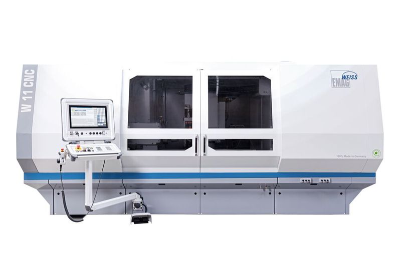 Von Emag Weiss ist die Universal-Rundschleifmaschine W 11 CNC auf dem Messestand zu sehen.  (Bild: Emag)