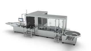 Die Inspektionsplattform AIM9 verarbeitet bis zu 600 Vials pro Minute. (Bild: Syntegon)