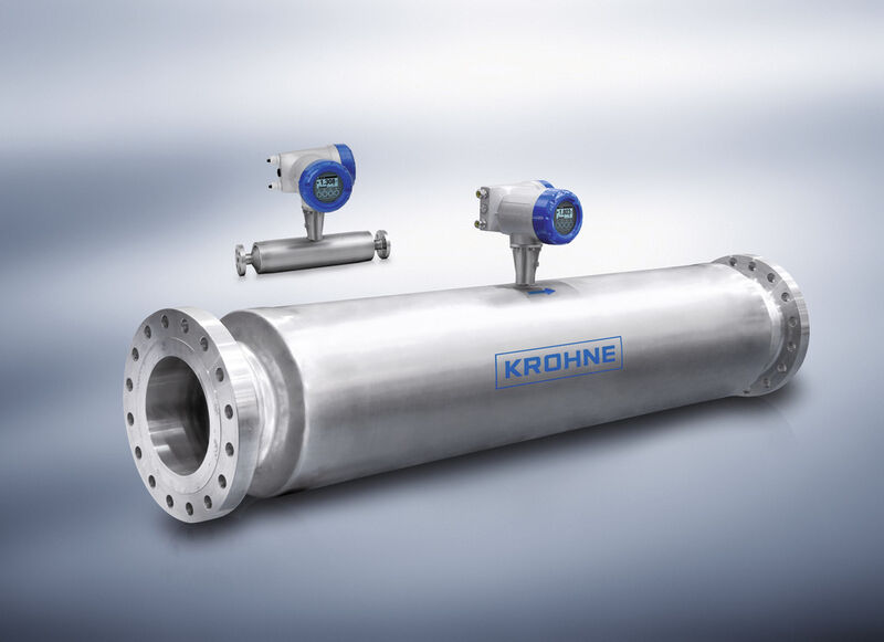 Twin straight tube Coriolis flowmeters Optimass 1400 and Optimass 2400 now available with Entrained Gas Management EGM: No loss of measurement with gas entrainment up to 100% (Picture: Krohne)