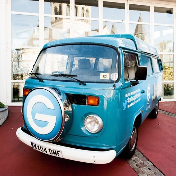 Peter Wyrwich, Sales Manager DACH bei G-Technology reiste im Bulli T2 an. (CPN IT-Verbundgruppe)