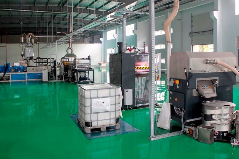 Seit August 2017 werden auf der Protec-Anlage bei HCJH LFT-Pellets für die Automobilindustrie und weitere Branchen hergestellt.  (Suzhou Hechang Polymeric Materials)