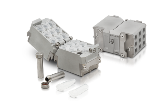 Adapter aluminiowy RETSCH do maksymalnie 18 naczyń Eppendorf(Bild:  RETSCH / KI-generiert)