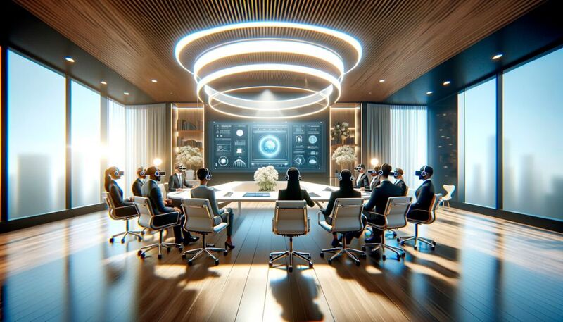 Virtuelle Meetings in einer VR-Umgebung.
