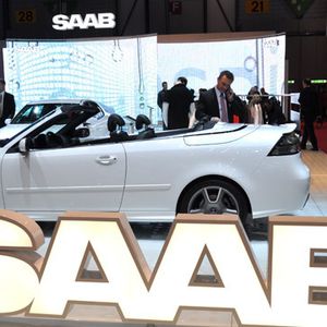 Der Saab-Stand in Halle 2 des Genfer Auto-Salons.