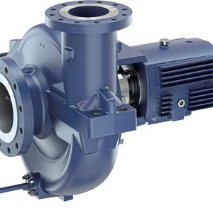 Horizontale, flexibel gekuppelte, einstufige, einflutige, mittig abgestützte, einseitig gelagerte Leitschaufelgehäuse-Pumpe gemäß API 610 / ISO 13709 (OH2)(Bild:  KSB)