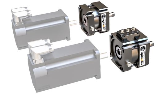 Sicherheitszertifiziert nach der internationalen Sicherheitsnorm Iso 13849-1: Servobremsen der Reihe Nexsafe von Nexen verfügen über ausfallsichere mechanische Verbindungen zu Servomotor und Getriebe und können mit bis zu drei Sensoren ausgestattet werden.(Bild:  Nexen)