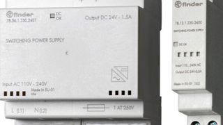 Die Schaltnetzteile von Finder lassen sich einfach auf einer Norm-Tragschiene befestigen.  (Bild: Finder)