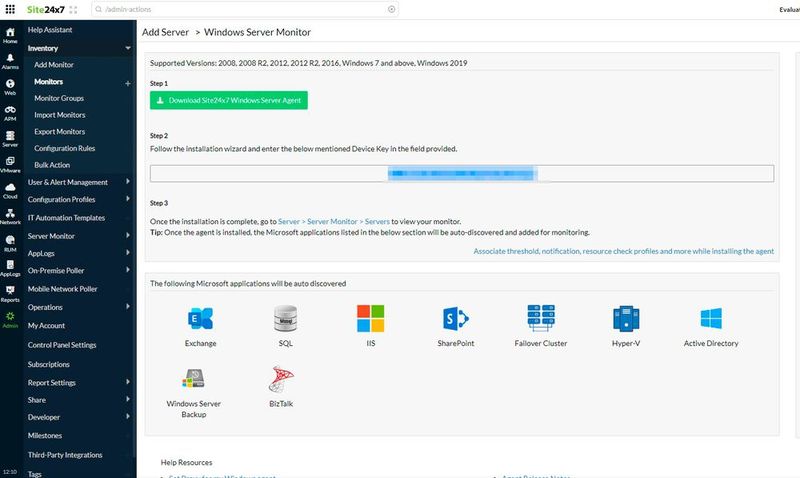 Anbinden von lokalen Servern an ManageEngine Server Monitor. (Bild: Joos - ManageEngine / ZOHO Corp.)