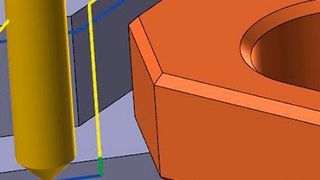 Mit der Funktion „2D Modell fasen“ lassen sich Fasen in der 2D-Bearbeitung vereinfacht erzeugen, wodurch prismatische Bauteile mit nur wenigen Klicks vollständig gefast werden können. (Mastercam)