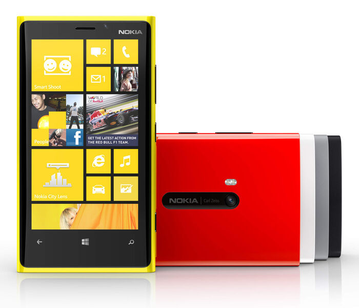 Sonnengelb, Lippenstiftrot, Weiß, Grau, Schwarz – das ist die Fabpalette des Lumia 920. (Archiv: Vogel Business Media)