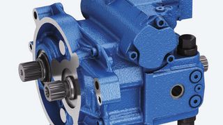 Hydrostatische Kompakteinheit A41CTU mit einem 110-ccm-Verstelltriebwerk und einem 90-ccm-Konstanttriebwerk. (Bild: Rexroth)