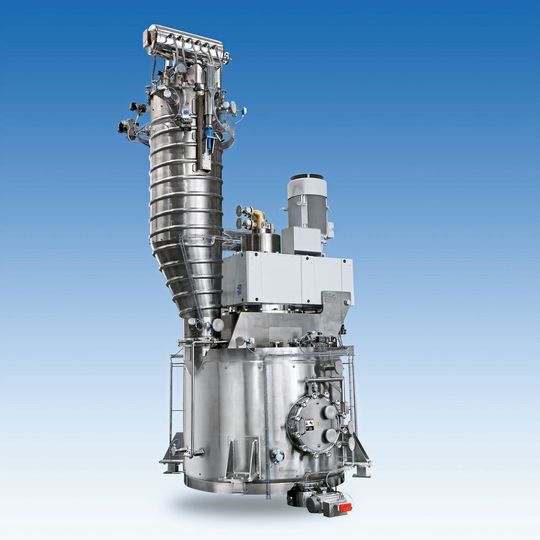 Mit dem Amixon Mischer lassen sich die Verfahren Mischen, Trocknen, Erhitzen und Kühlen im selben Gerät durchführen.(Bild:  Amixon)