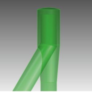 Abb. 2: Im Explosionsschlot laufen laufen zwei Rohrleitungen ineinander zusammen. Dabei ist das äußere Rohr mittels einer Druckentlastung verschlossen.