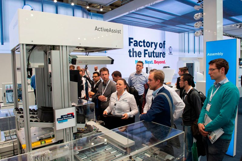 IAMD-Integrated Automation, Motion & Drives - Internationale Leitmesse für integrierte Automation, Industrial IT, Antriebs- und Fluidtechnik. Stand Bosch Rexroth, Halle 17, Stand A40 (Bild: Deutsche Messe)
