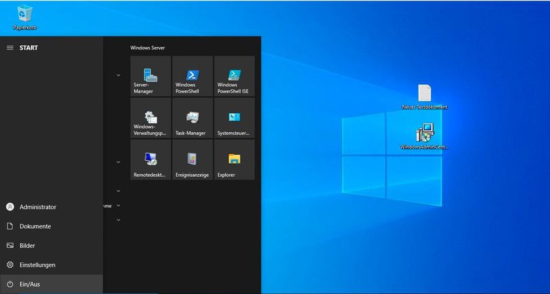 Oberfläche und Startmenü von „Windows Server 2022“. (Bild: Joos / Microsoft)