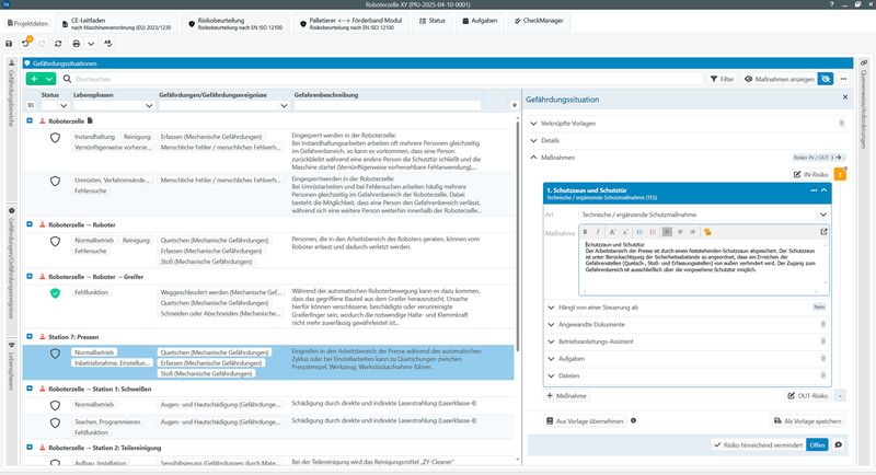 Anlegen einer Maßnahme in Safexpert 10. (Bild: IBF Solutions GmbH)