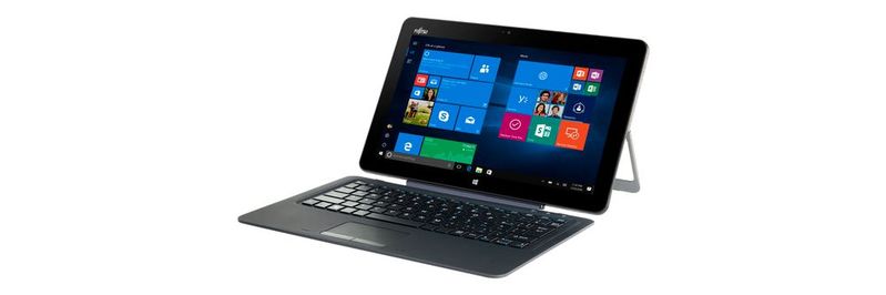 Das Stylistic R726 ist Fujitsus erstes Business-2-in-1-Tablet mit ausklappbarem Standfuß und Magnet-Keyboard.(Bild:  Fujitsu)