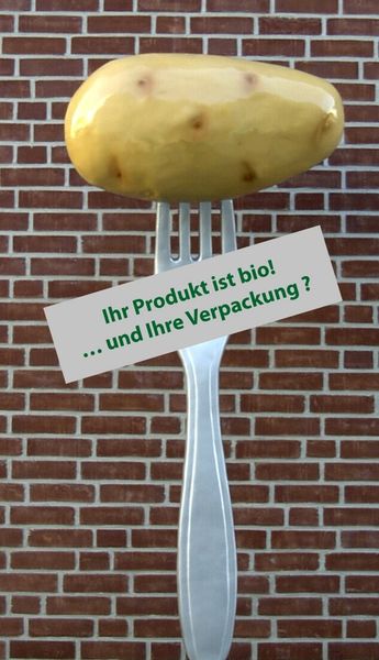 Eine überdimensionale Kartoffel wird auf dem BioFach-Messestand von Schümann für die ökologische Nachhaltigkeit der Nassklebestreifen werben.  (Bild: Schümann)