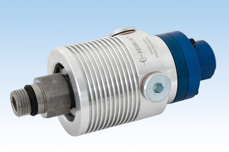 Wenn außer der Fertigung mit KSS auch die Trockenbearbeitung stattfinden soll, ist so eine Drehdurchführung in Pop-off-Technik das Richtige. (Deublin)